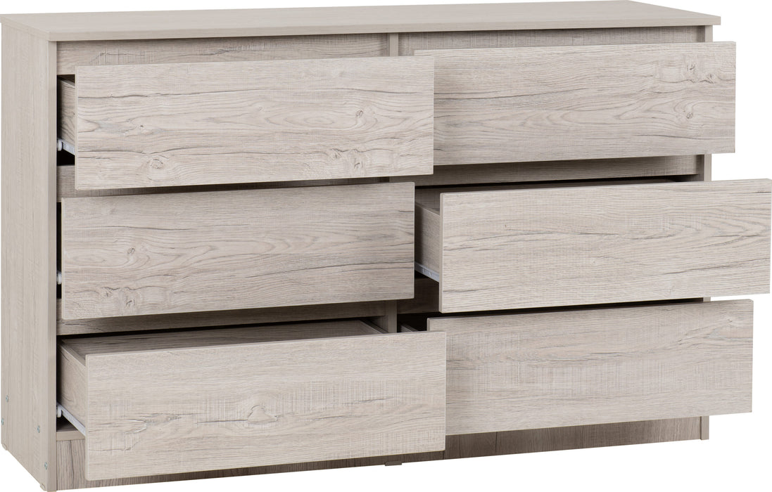 Malvern 6 Drawer Chest - Urban Snow