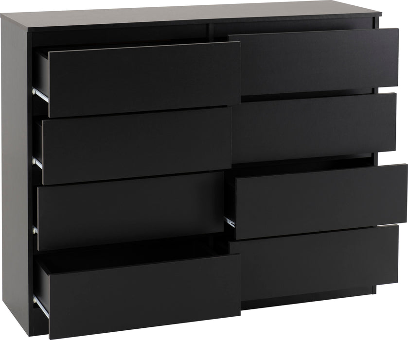 Malvern 8 Drawer Chest – Black