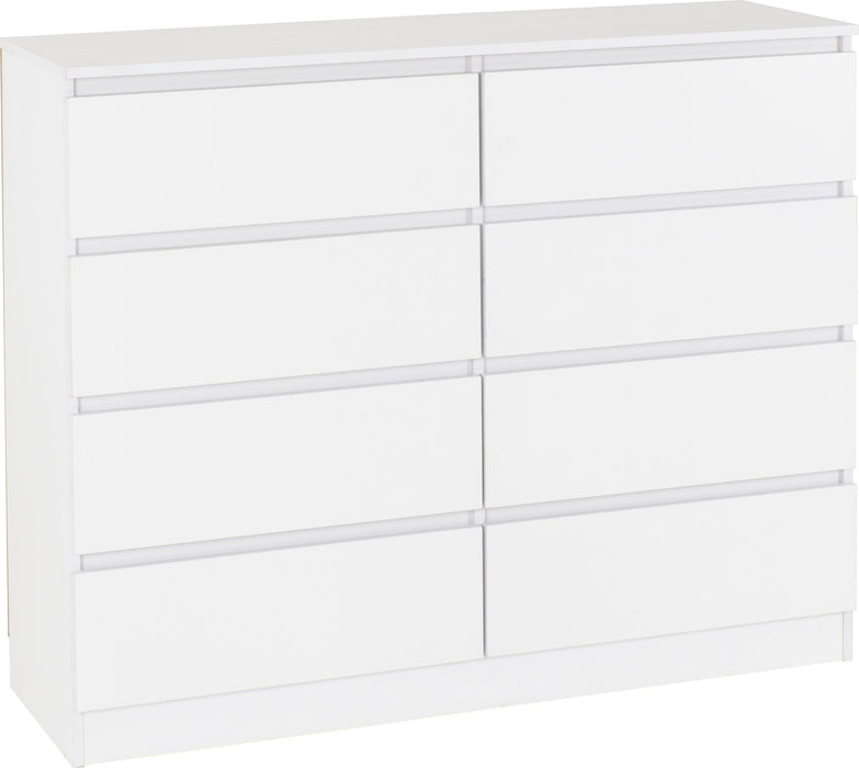 Malvern 8 Drawer Chest – White