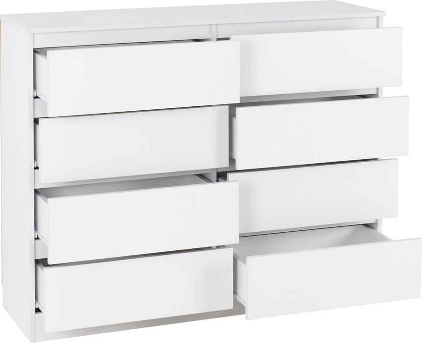 Malvern 8 Drawer Chest – White