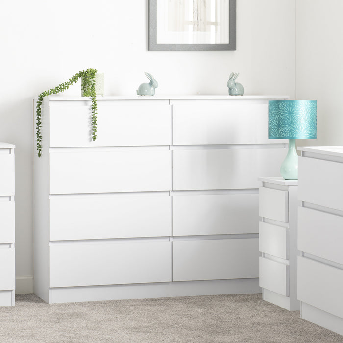 Malvern 8 Drawer Chest – White