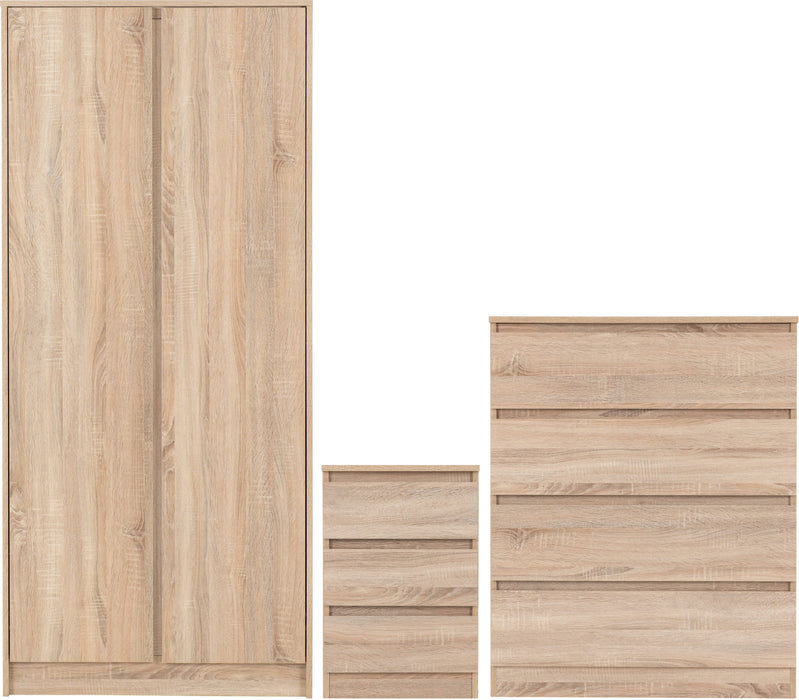 Malvern Trio Bedroom Set – Sonoma Oak Effect