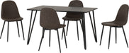 marlow athens black marble dining set with brown chairs