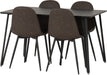 malrow athens black marble dining set with brown chairs