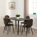 black marble dining set with brown chairs