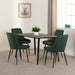 Black Marble Marlow Dining Set with Avery Chairs – Black Marble Effect/Black/Emerald Green Velvet
