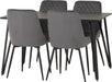 Black Marble Marlow Dining Set with Avery Chairs – Black Marble Effect/Black/Grey Velvet