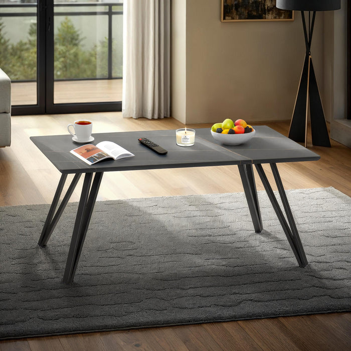 Marlow Marble Top Coffee Table, Black