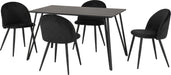 marlow black marble dining set with velvet chairs