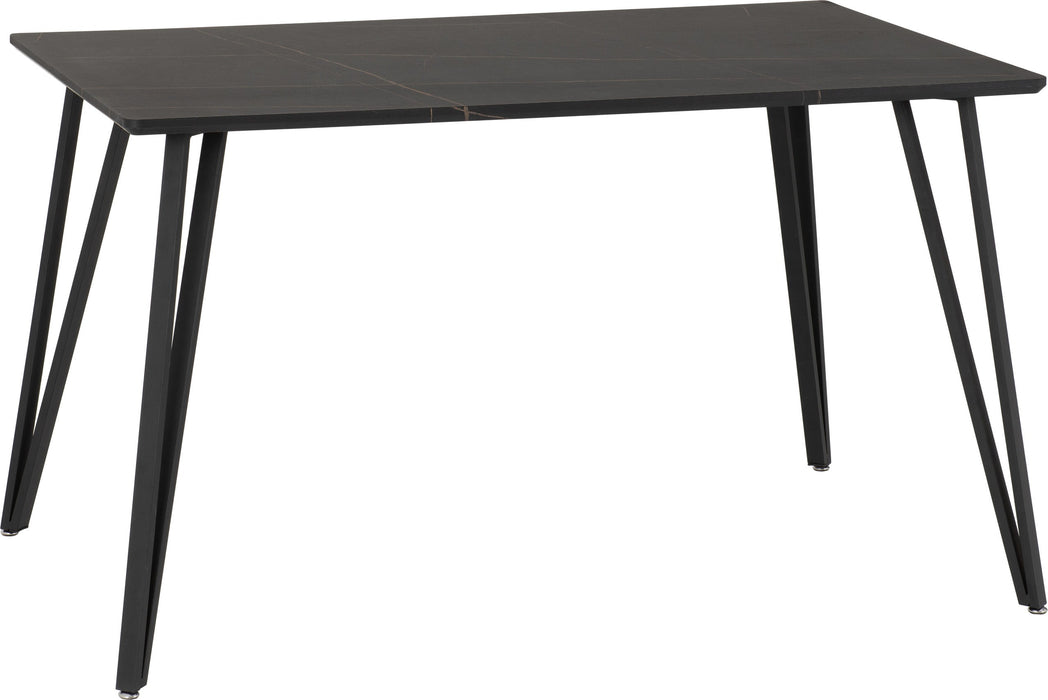 Marlow Dining Table – Black Marble Effect/Black