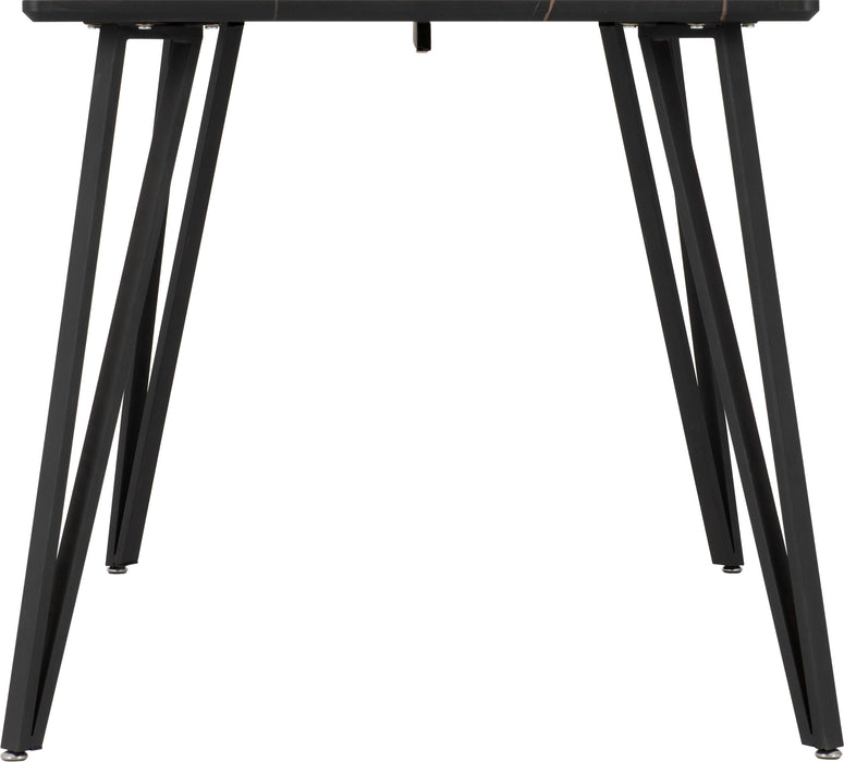 Marlow Dining Table – Black Marble Effect/Black
