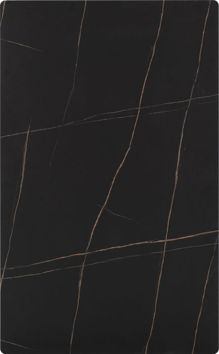 Marlow Dining Table – Black Marble Effect/Black Ariel View Top View