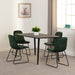 Black Marble Marlow Dining Set with Lukas Chairs – Black Marble Effect/Black/Emerald Green Velvet
