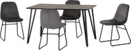 Black Marble Marlow Dining Set with Lukas Chairs – Black Marble Effect/Black/Grey Velvet