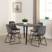 Black Marble Marlow Dining Set with Lukas Chairs – Black Marble Effect/Black/Grey Velvet