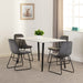 Marlow Dining Set with Lukas Chairs – White Marble Effect/Black/Grey Velvet