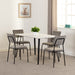 Marlow Dining Set with Sheldon Chairs – White Marble Effect/Black/Grey Velvet Fabric