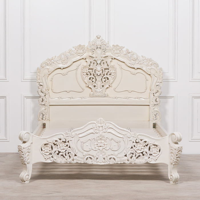 Rococo 4ft6 Double Size Carved Bed