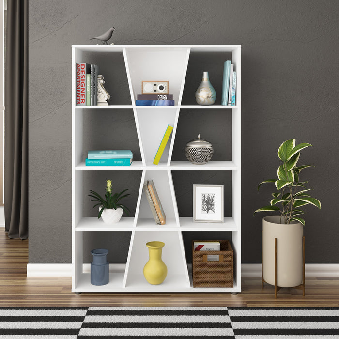 Naples Medium Wooden Bookcase, White