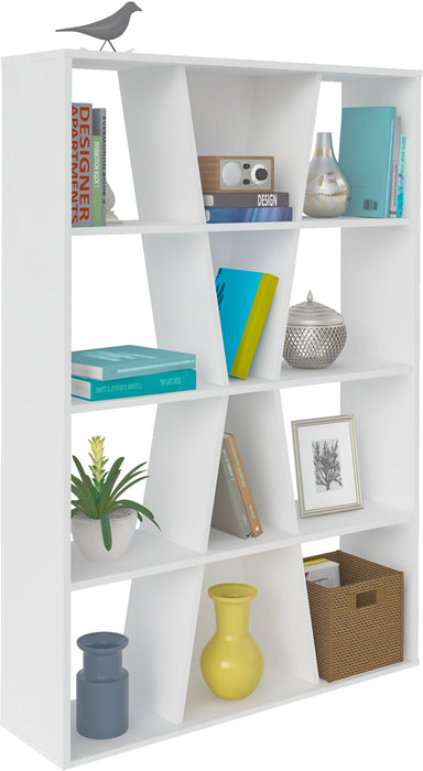Naples Medium Wooden Bookcase, White