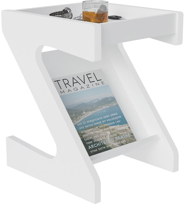 Naples Z Side Table, White