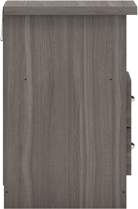 Nevada 2 Drawer Bedside Table – Black Wood Grain