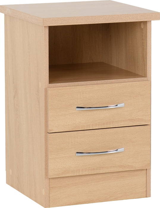 Nevada 2 Drawer Bedside Table – Sonoma Oak Effect