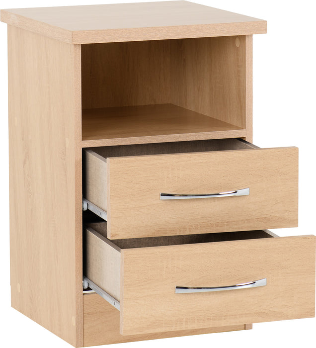 Nevada 2 Drawer Bedside Table – Sonoma Oak Effect
