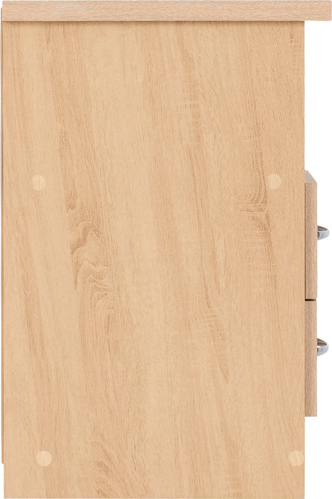 Nevada 2 Drawer Bedside Table – Sonoma Oak Effect