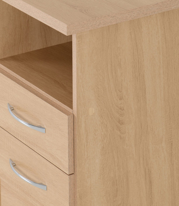 Nevada 2 Drawer Bedside Table – Sonoma Oak Effect