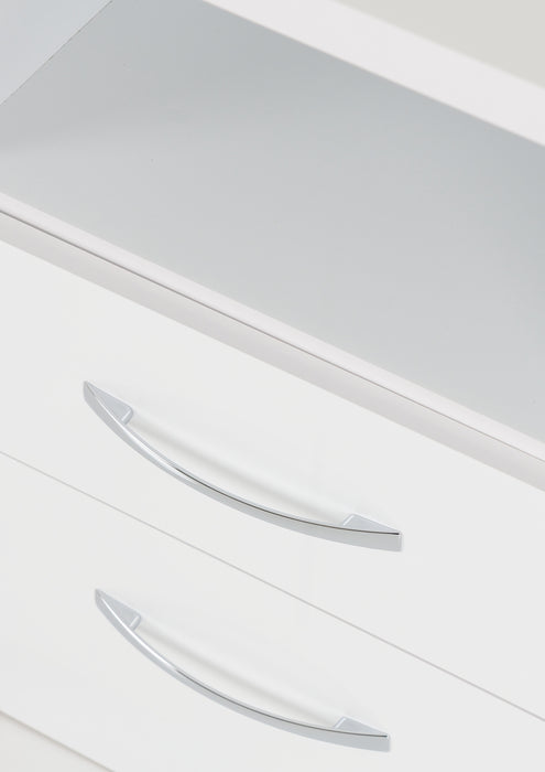 Nevada 2 Drawer Bedside Table – White Gloss