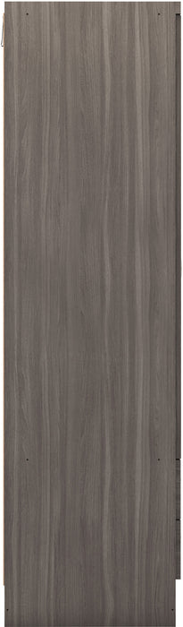 Nevada 3 Door 2 Drawer Mirrored Wardrobe - Black Wood Grain