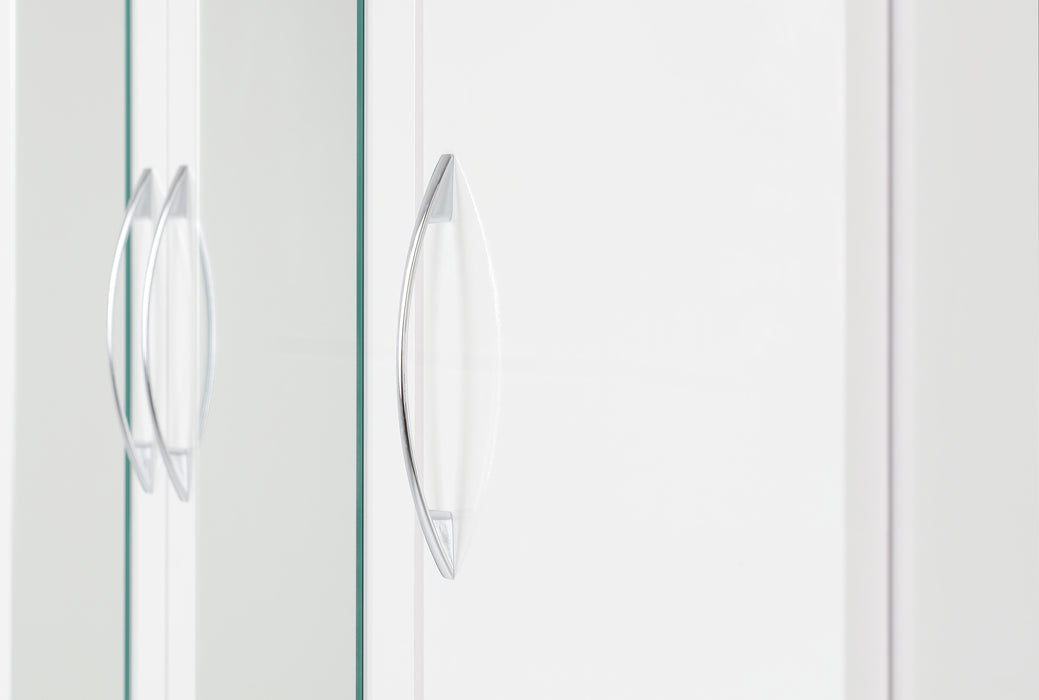 Nevada 3 Door 2 Drawer Mirrored Wardrobe – White Gloss