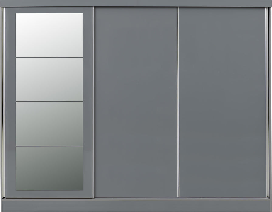 Nevada 3 Door Sliding Wardrobe – Grey Gloss