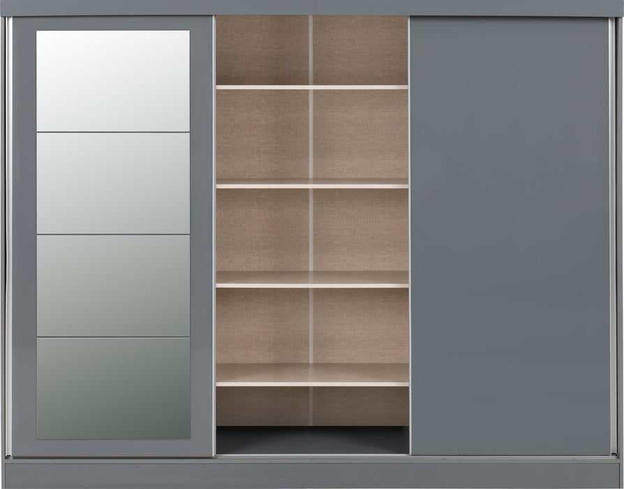 Nevada 3 Door Sliding Wardrobe – Grey Gloss