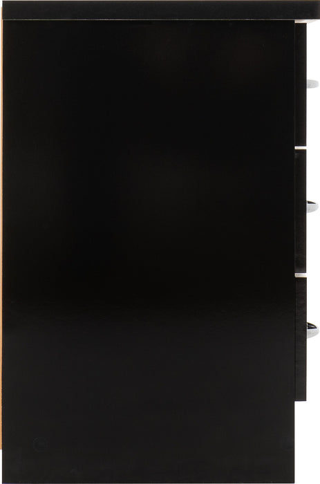 Nevada 3 Drawer Bedside Table - Black Gloss