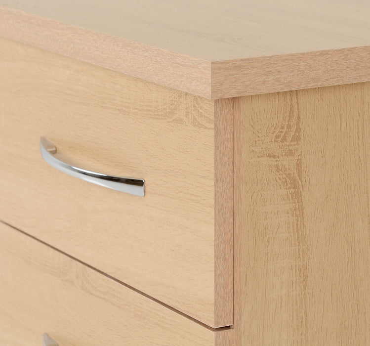Nevada 3 Drawer Bedside Table – Sonoma Oak Effect
