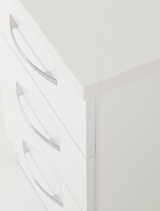 Nevada 3 Drawer Bedside Table – White Gloss