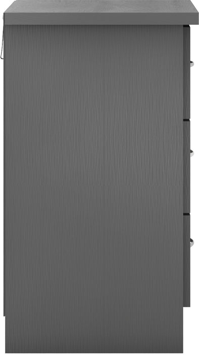 Nevada 3 Drawer Chest – 3D Effect Grey