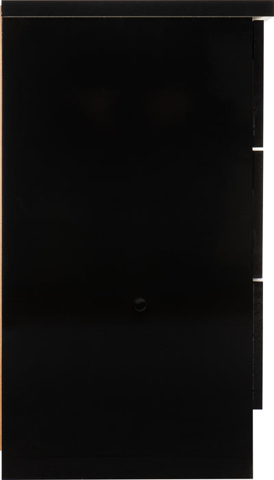 Nevada 3 Drawer Chest - Black gloss