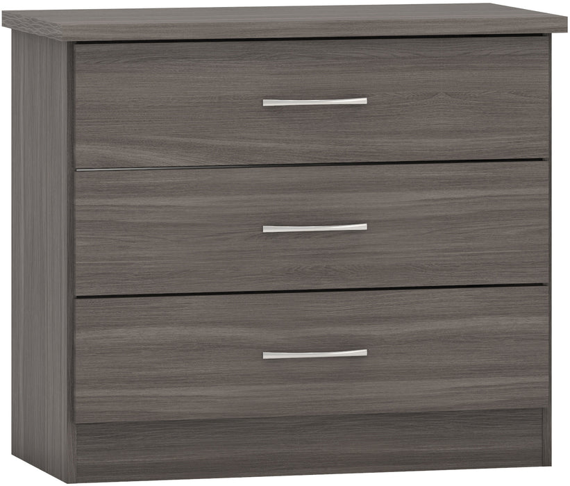 Nevada 3 Drawer Chest – Black Wood Grain