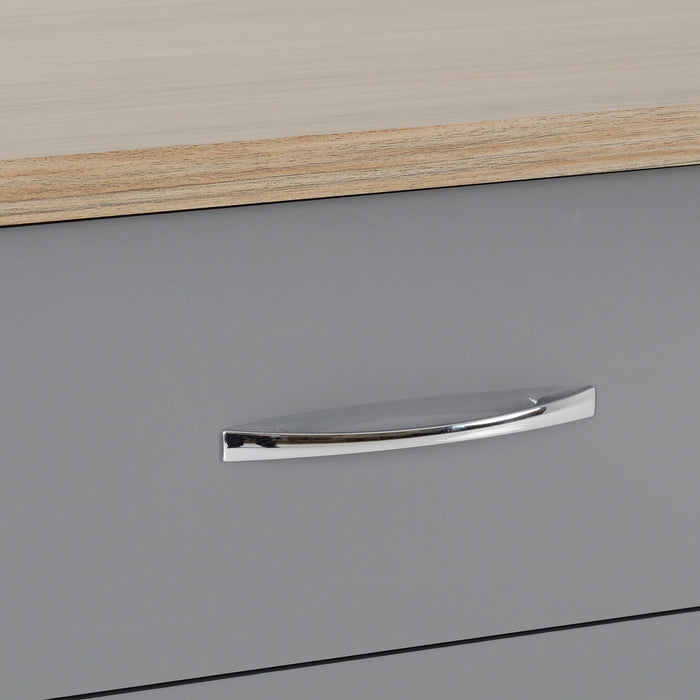 Nevada 3 Drawer Chest - Grey Gloss / Light Oak Veneer