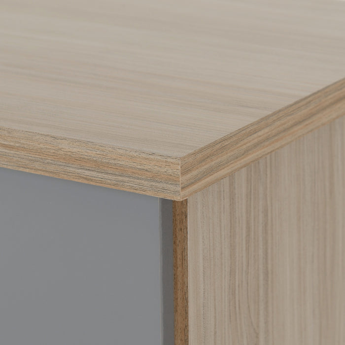 Nevada 3 Drawer Chest - Grey Gloss / Light Oak Veneer