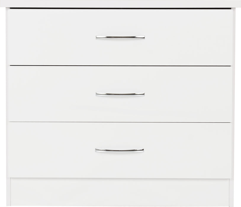 Nevada 3 Drawer Chest – White Gloss