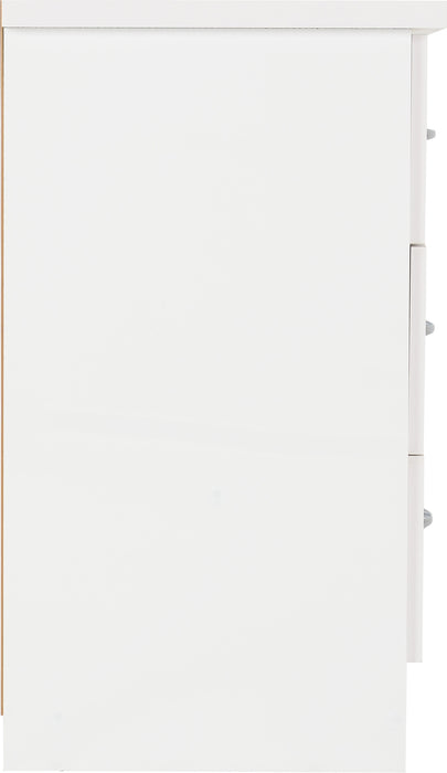 Nevada 3 Drawer Chest – White Gloss