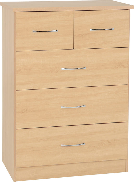 Nevada 3+2 Drawer Chest - Sonoma Oak Effect