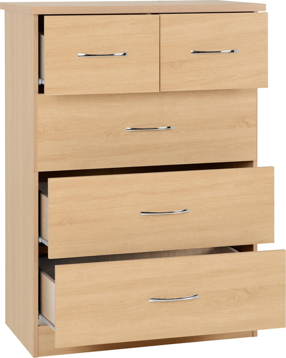Nevada 3+2 Drawer Chest - Sonoma Oak Effect