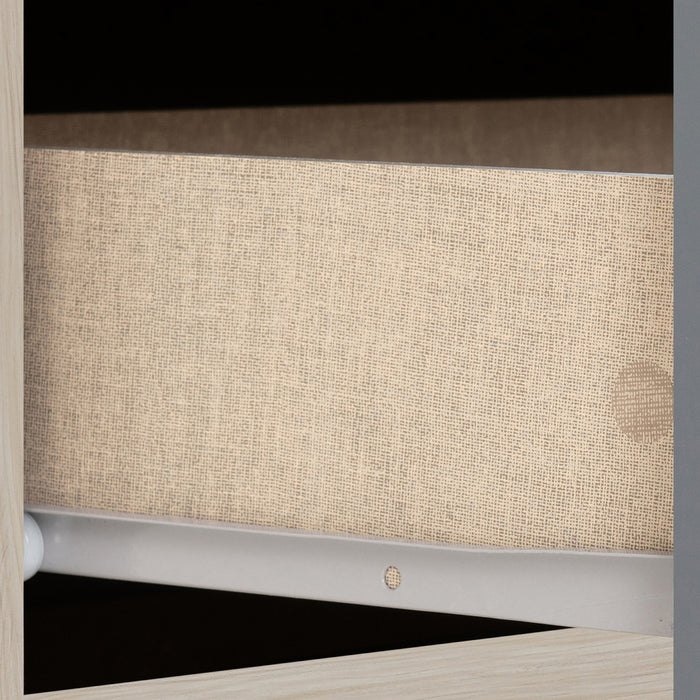 Nevada 4 Door 2 Drawer Mirrored Wardrobe - Grey Gloss/Light Oak Effect Veneer