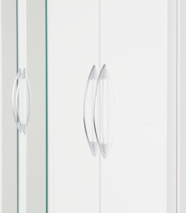 Nevada 4 Door 2 Drawer Mirrored Wardrobe – White Gloss