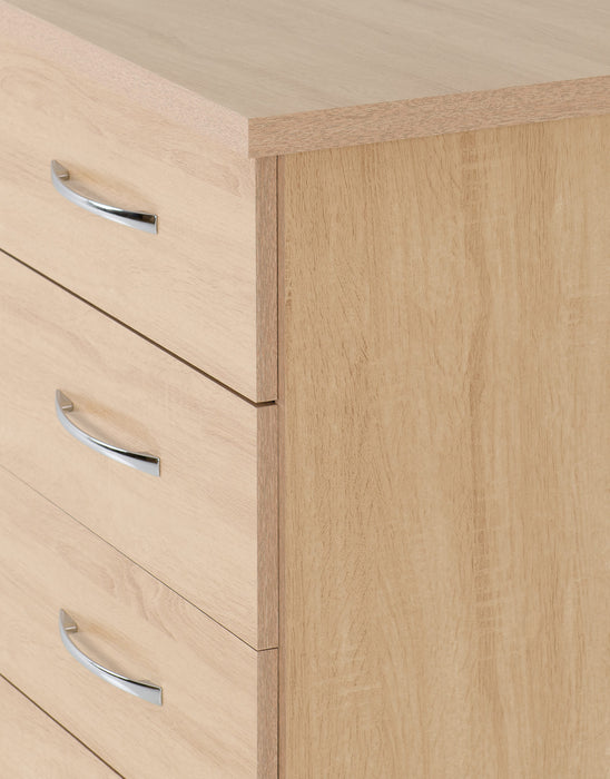 Nevada 5 Drawer Narrow Chest - Sonoma Oak Effect